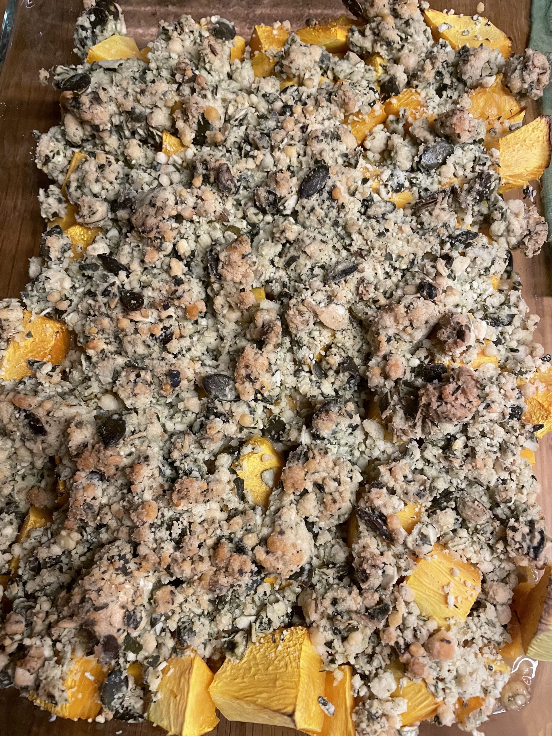 Herzhafter Kürbis Crumble