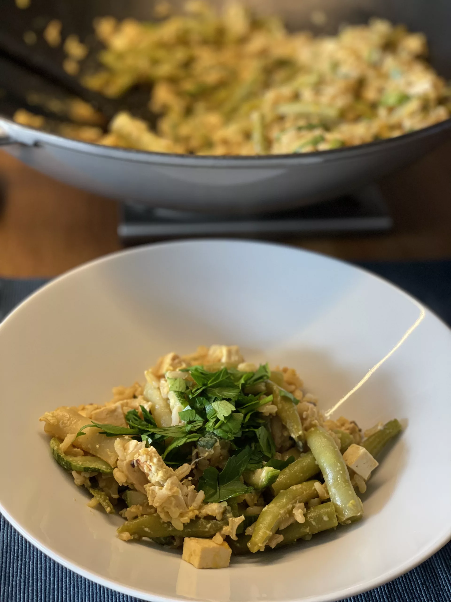 Gemüse Reis Wok